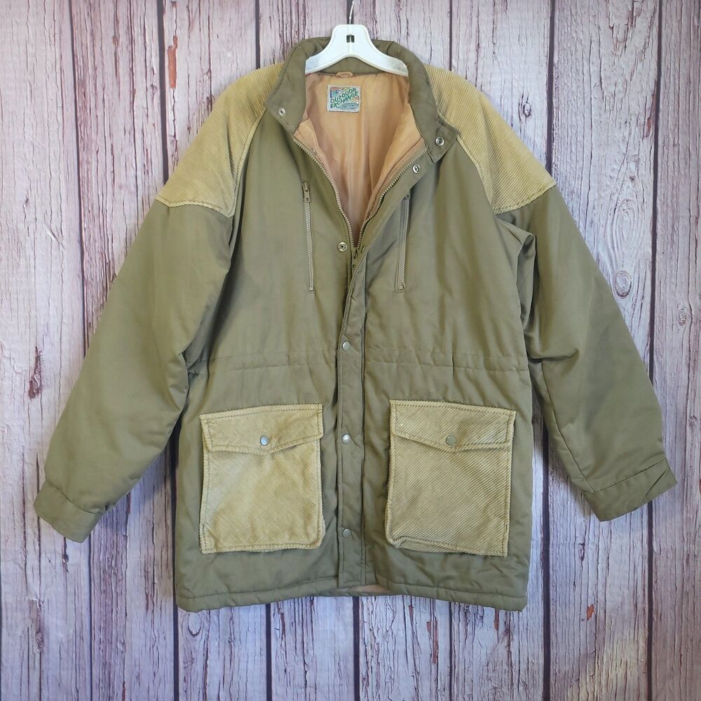 Vintage 1980s Utility Pockets Mens Medium Jacket Beige Outdoor Exchange